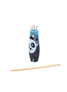 Tricotin en bois panda, 10 cm